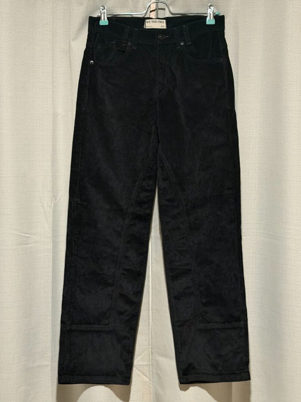 We The Free Black Corduroy Risk Taker High Rise Straight Pants Size 26 - Picture 2 of 10
